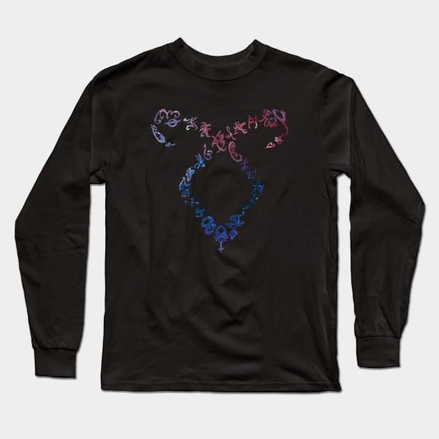 Shadowhunters rune / The mortal instruments - Angelic power rune shape with runes (galaxy) - Parabatai - gift idea Long Sleeve T-Shirt by Vane22april